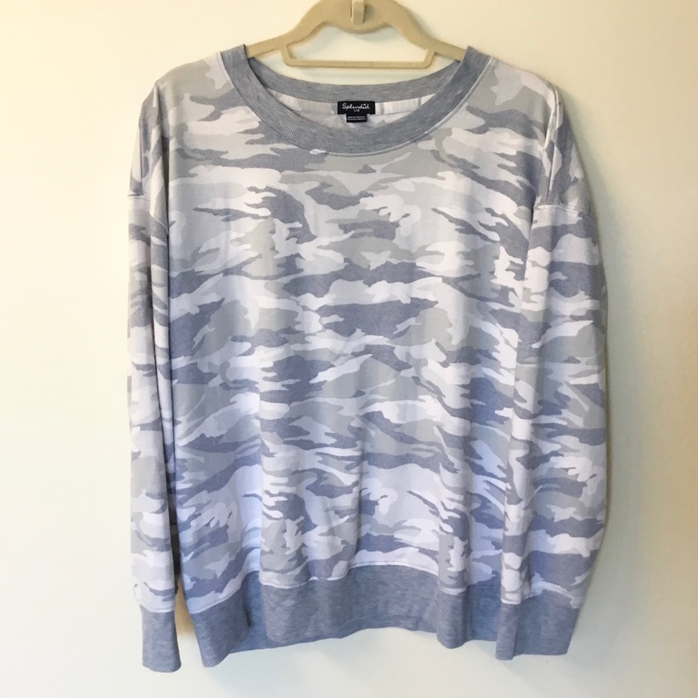 Splendid Blue-Gray & Green Camo Sweatshirt - L